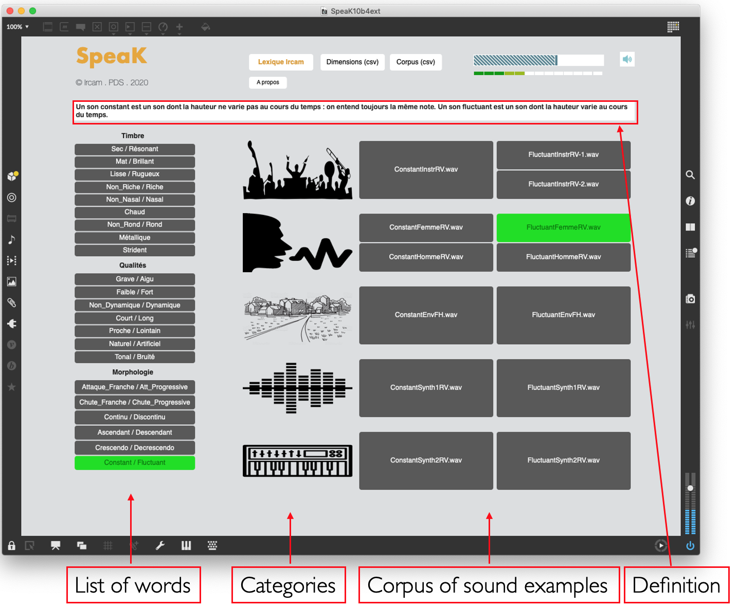 SpeaK : interface